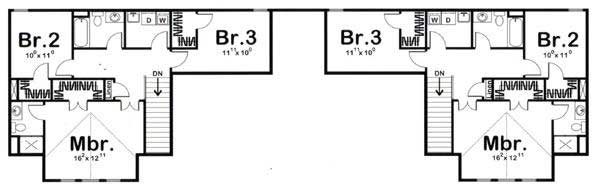 Floor Plan Second Story of Contemporary Plan #100-1138