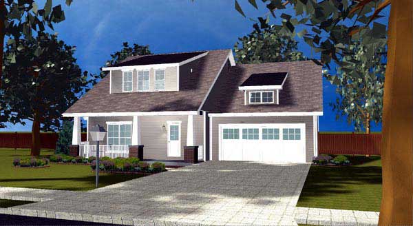 This image of Home Plan GAR-44101 was made entirely by a computer!