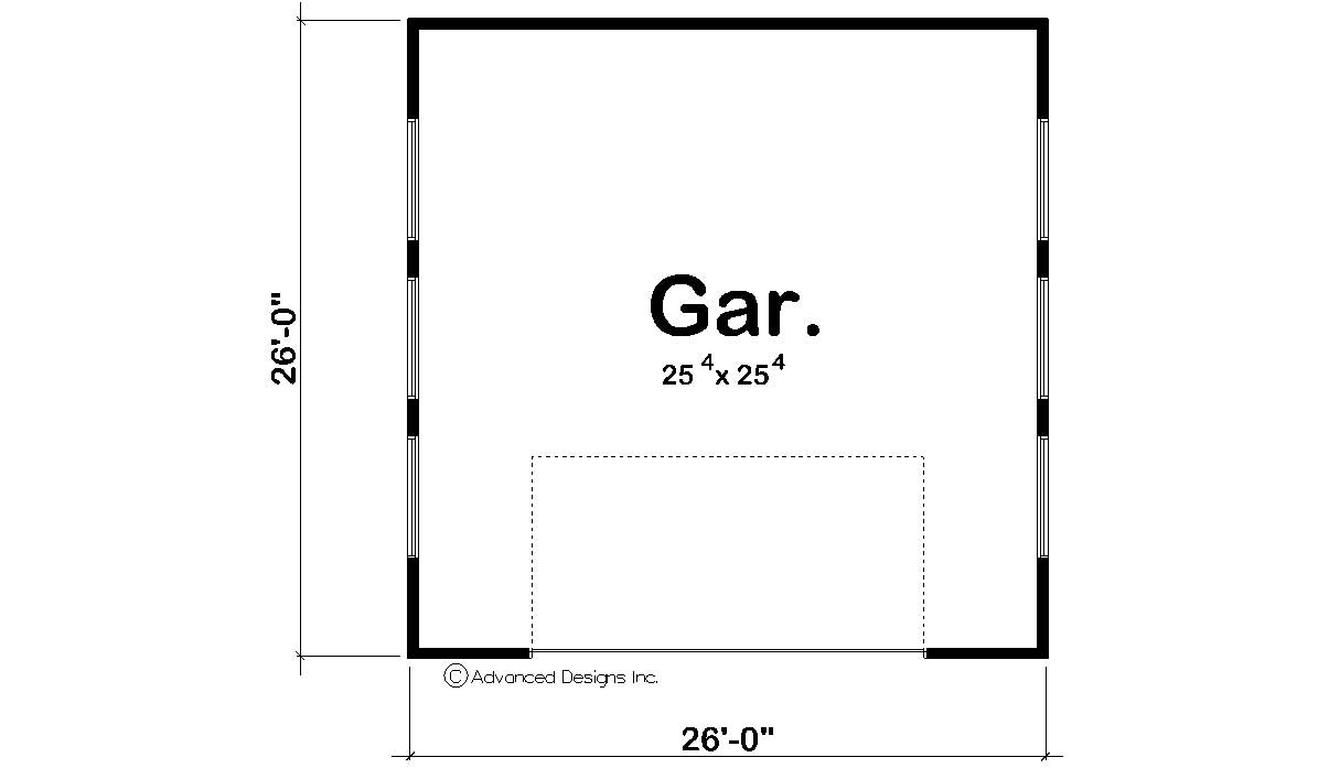 Floor Plan First Story of Garage Plan #100-1142