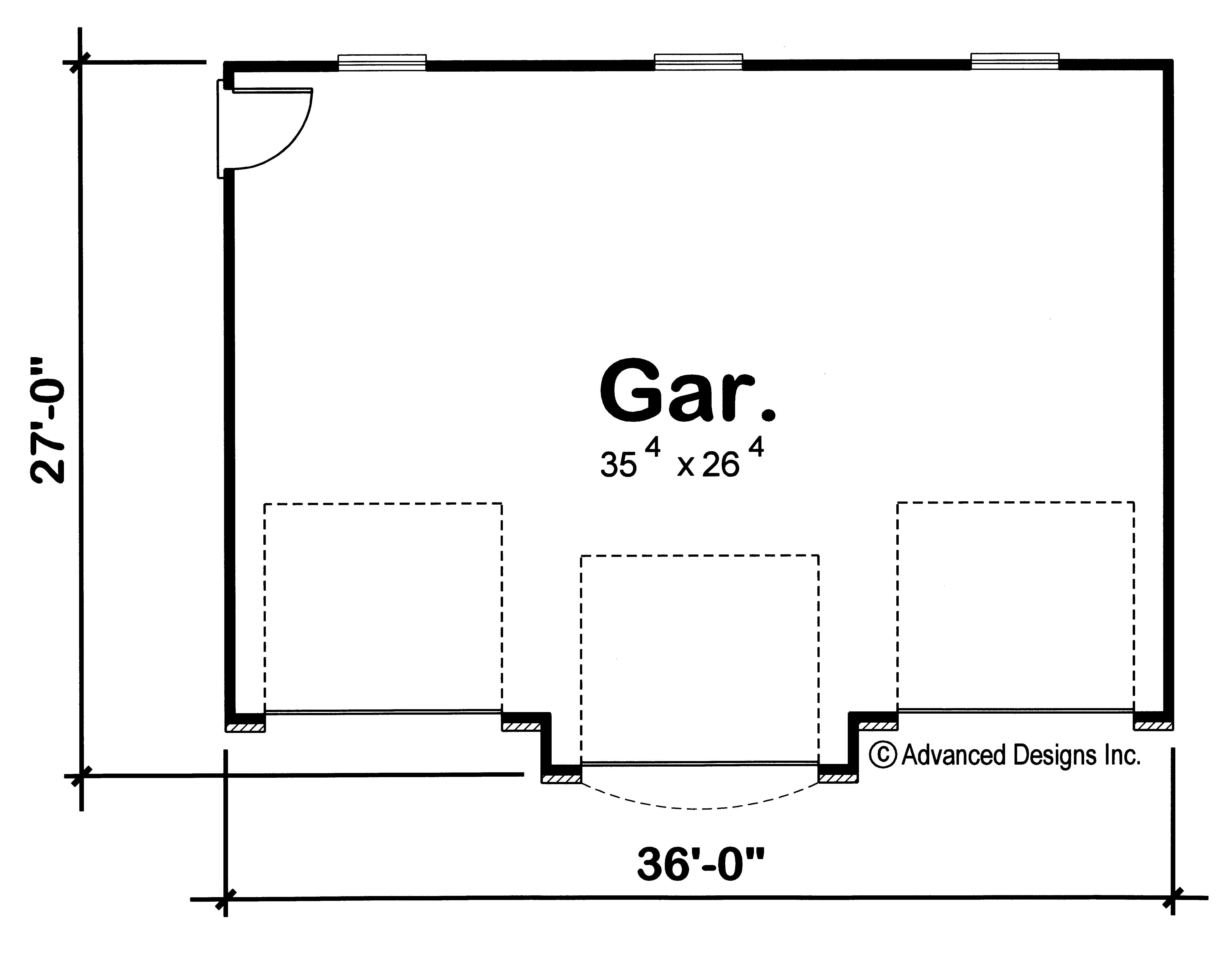 Floor Plan Garage of Garage Plan #100-1146