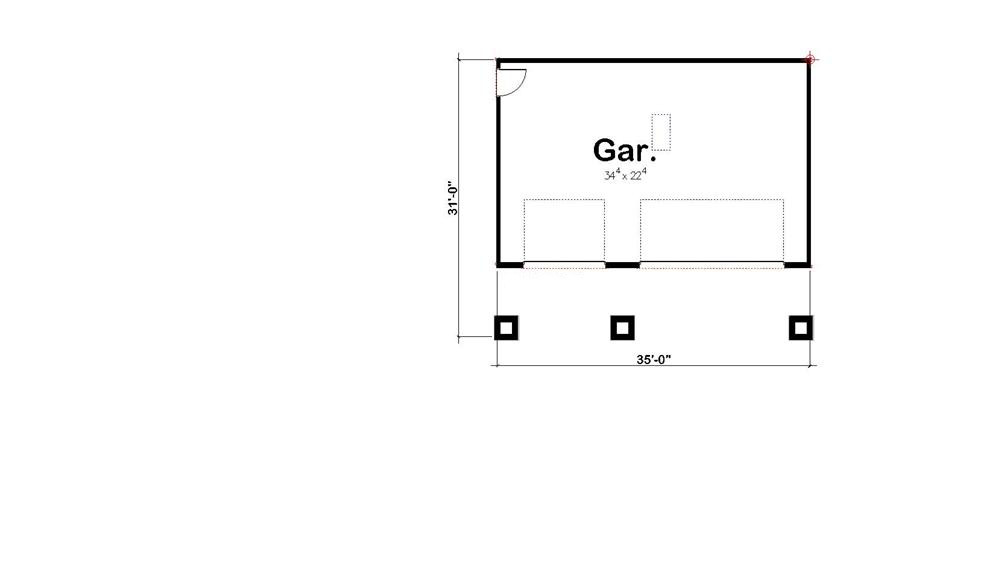 Floor Plan Garage of Garage Plan #100-1150