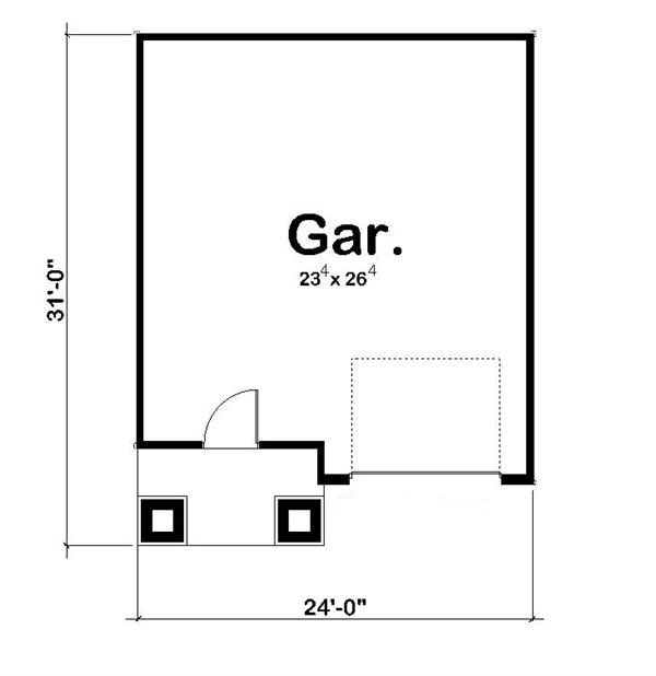 Floor Plan Garage of Garage Plan #100-1151