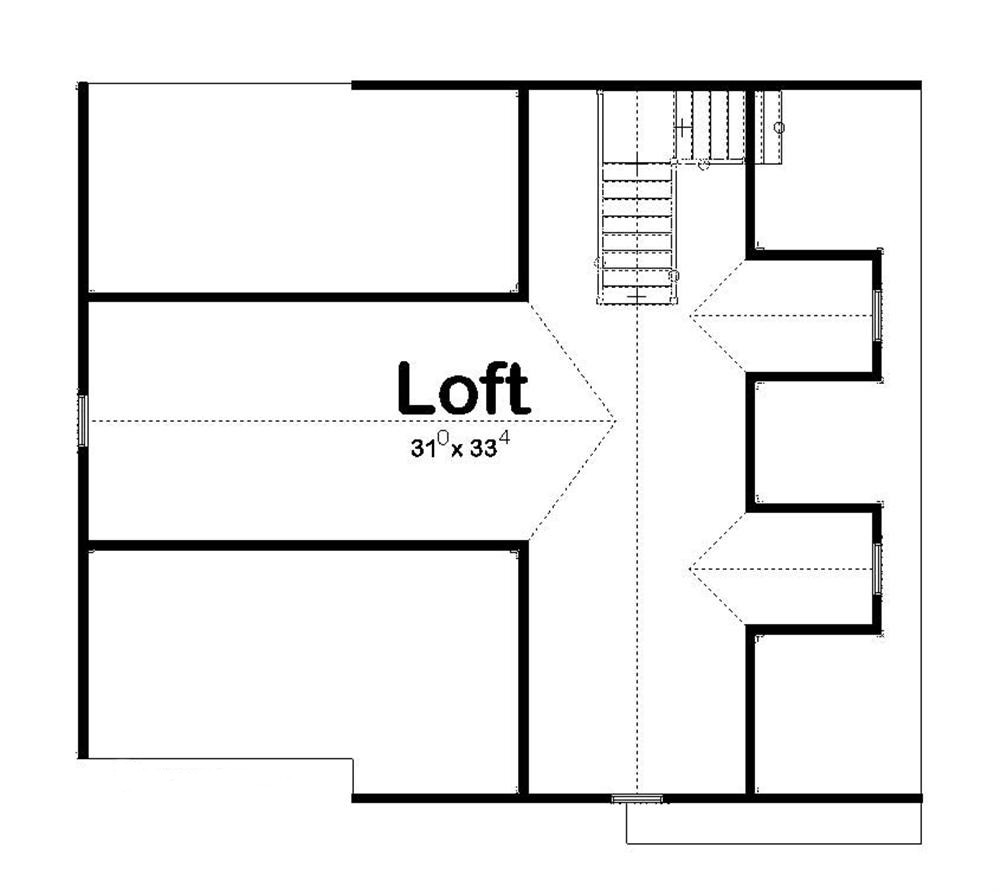 Floor Plan Second Story of Garage Plan #100-1153