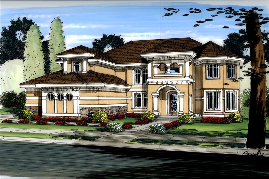 Front View of this 4-Bedroom, 3086 Sq Ft Plan - 100-1158