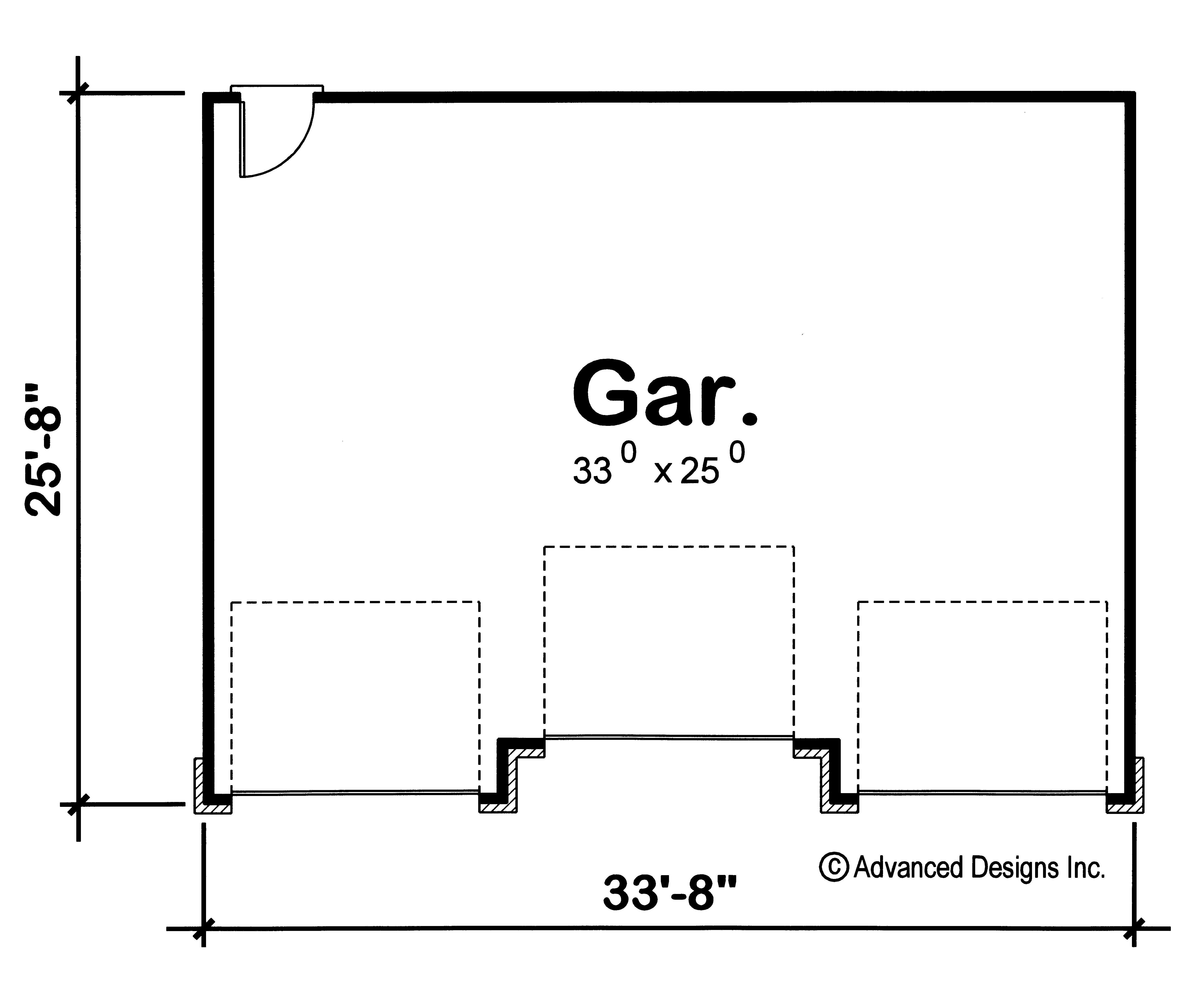 Floor Plan Garage of Garage Plan #100-1163