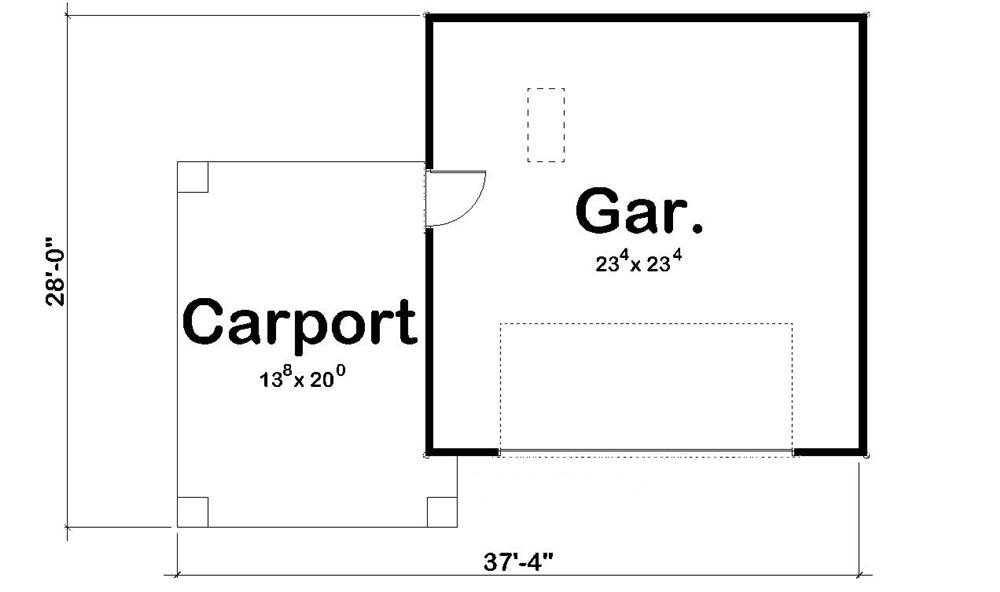 Floor Plan Garage of Garage Plan #100-1166