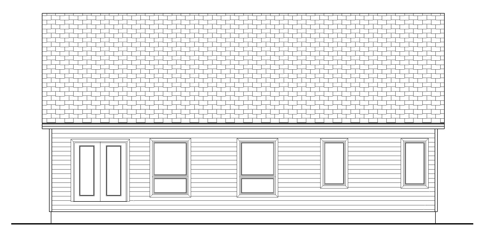 Home Plan Rear Elevation of this 3-Bedroom,1438 Sq Ft Plan -100-1168