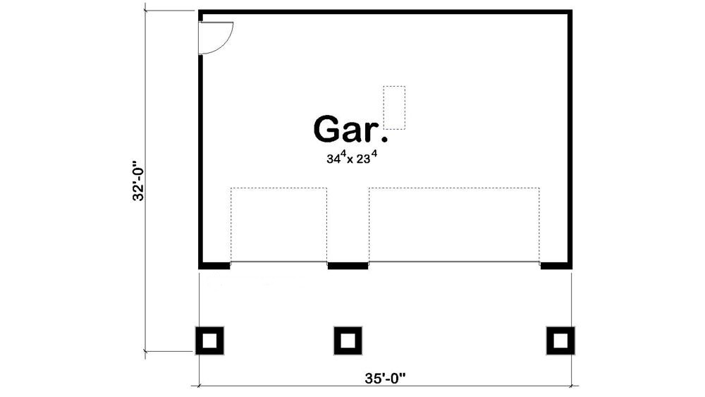 Floor Plan Garage of Garage Plan #100-1171