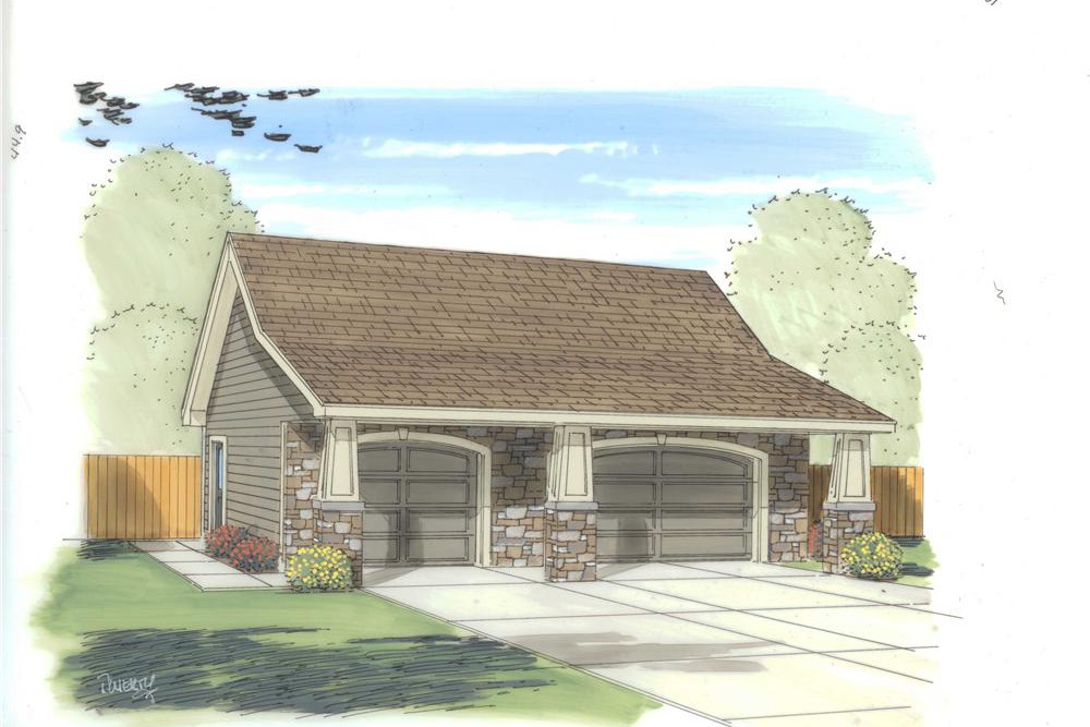 Color rendering of Garage plan (ThePlanCollection: Plan #100-1171)
