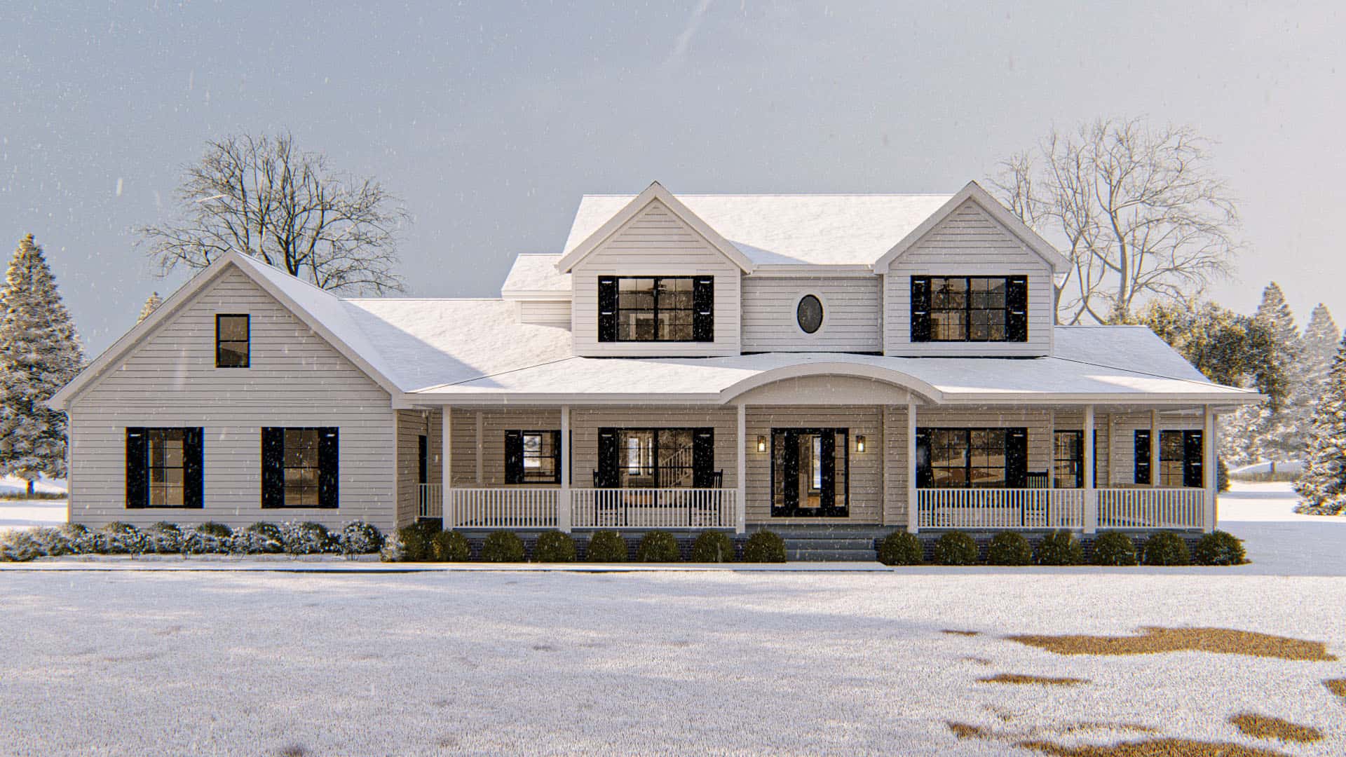 Front View of this 4-Bedroom, 3142 Sq Ft Plan - 100-1172