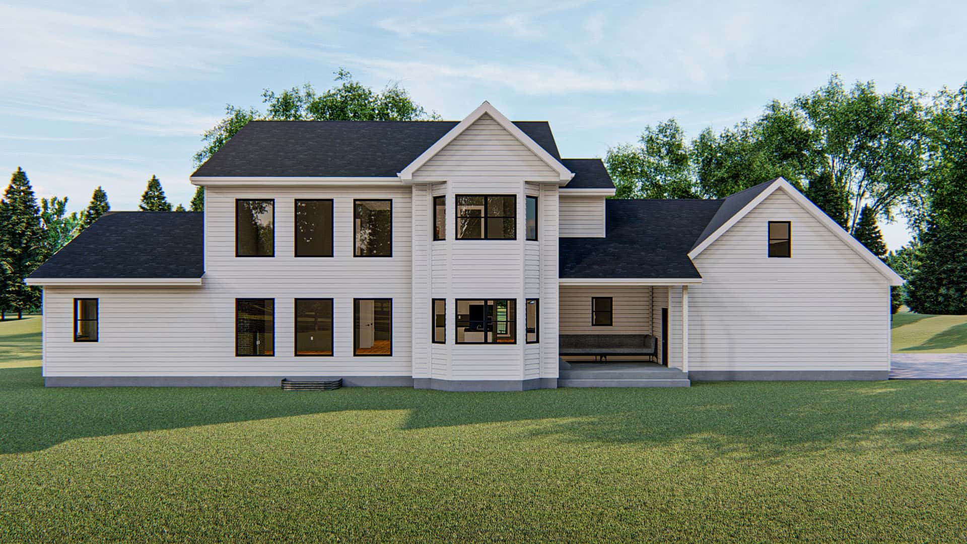 Rear View of this 4-Bedroom, 3142 Sq Ft Plan - 100-1172
