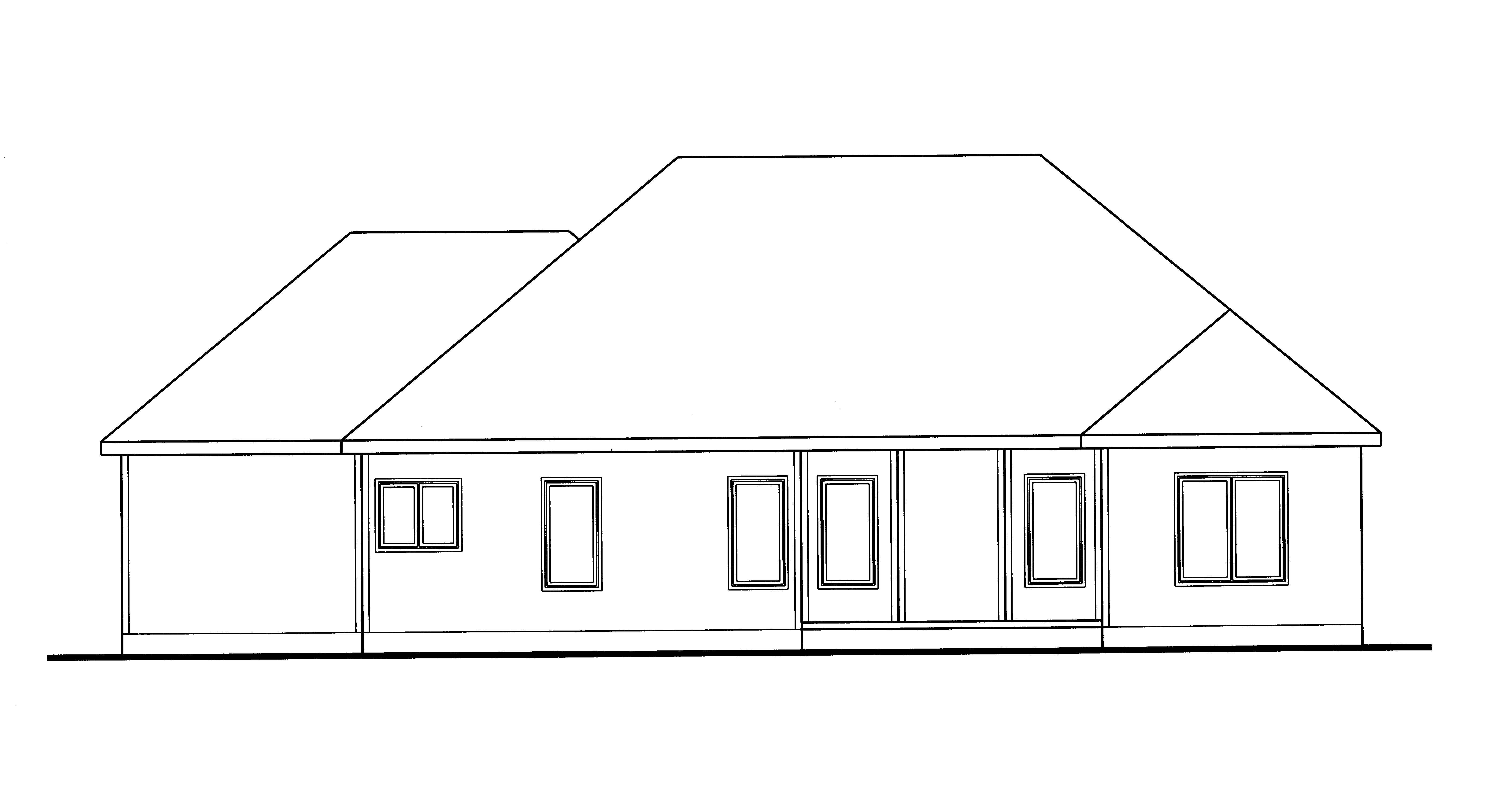 Home Plan Rear Elevation of this 3-Bedroom,1721 Sq Ft Plan -100-1179
