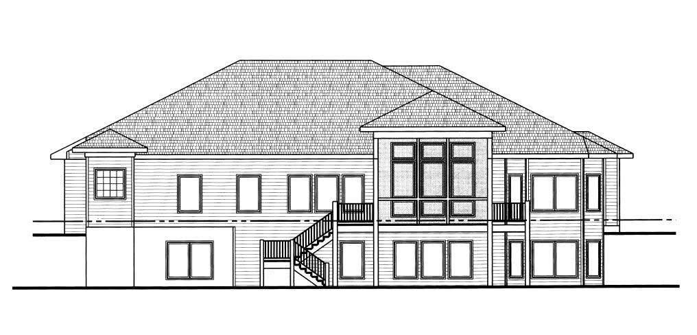 Home Plan Rear Elevation of this 2-Bedroom,2863 Sq Ft Plan -100-1180