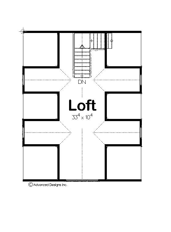 Floor Plan Second Story of Garage Plan #100-1181