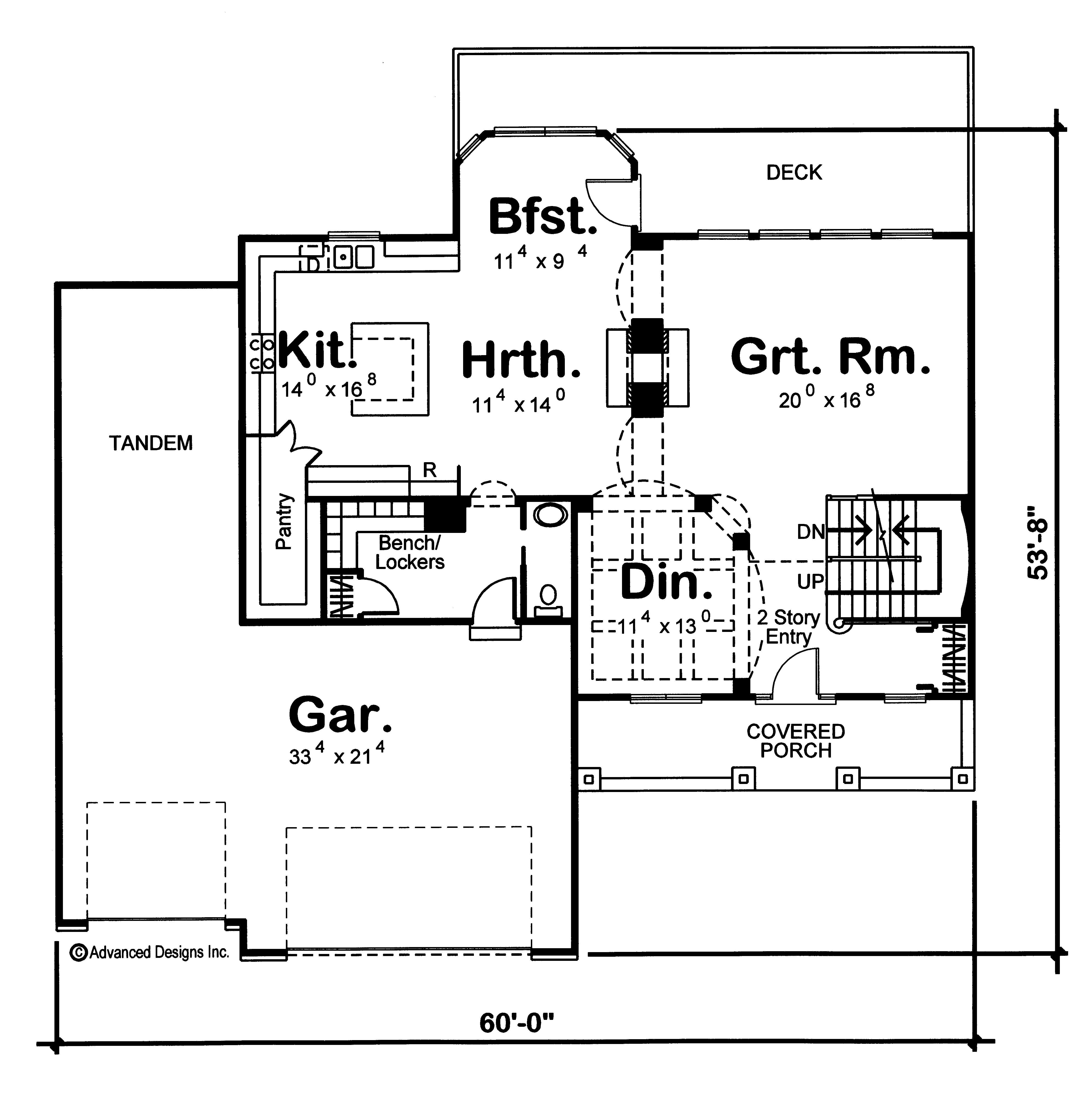 Floor Plan First Story of Country Plan #100-1183