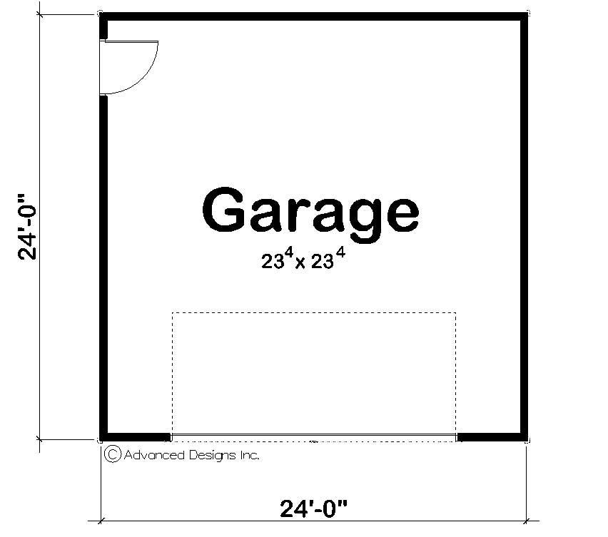 Floor Plan First Story of Garage Plan #100-1185