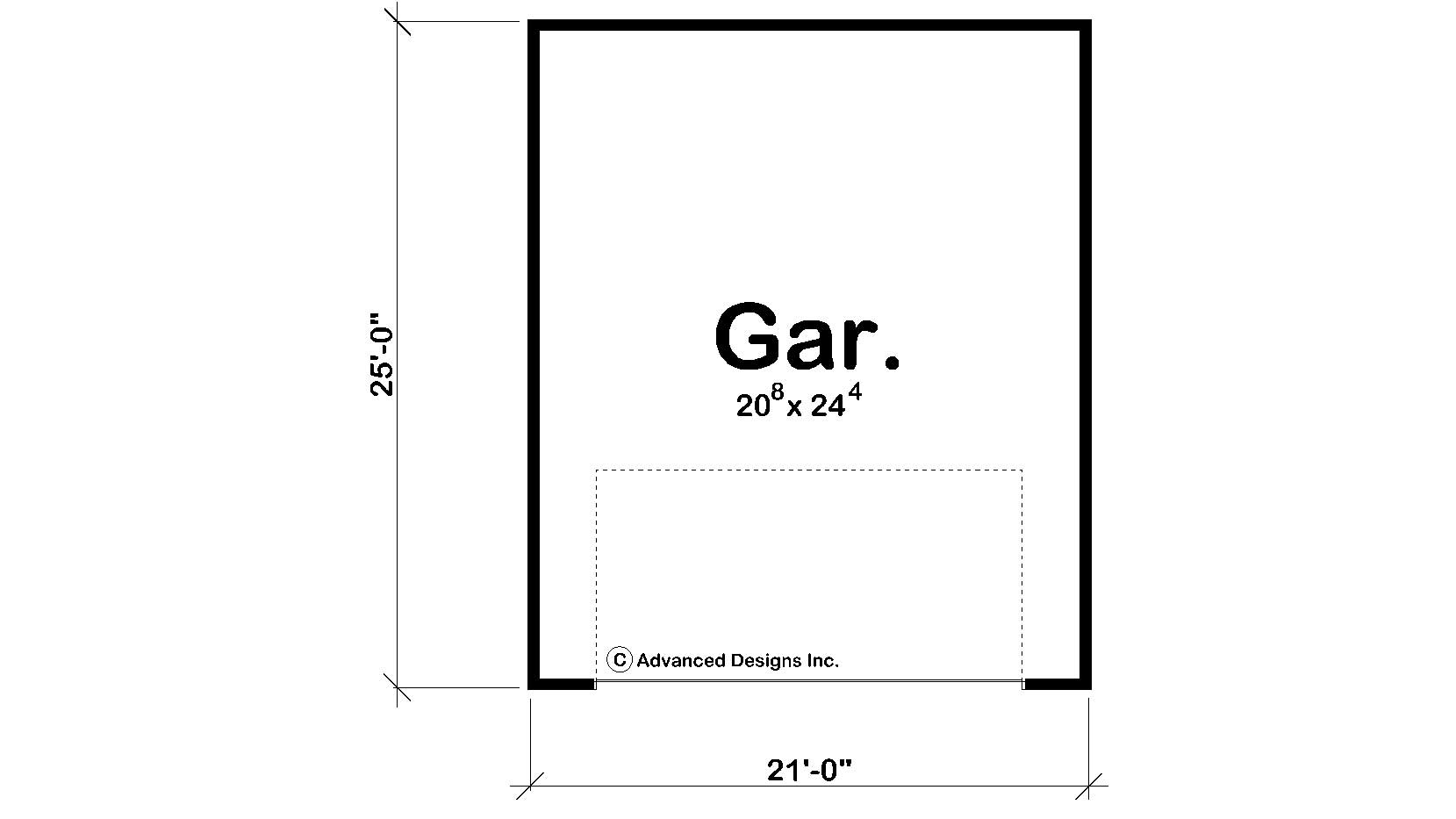 Floor Plan Garage of Garage Plan #100-1188