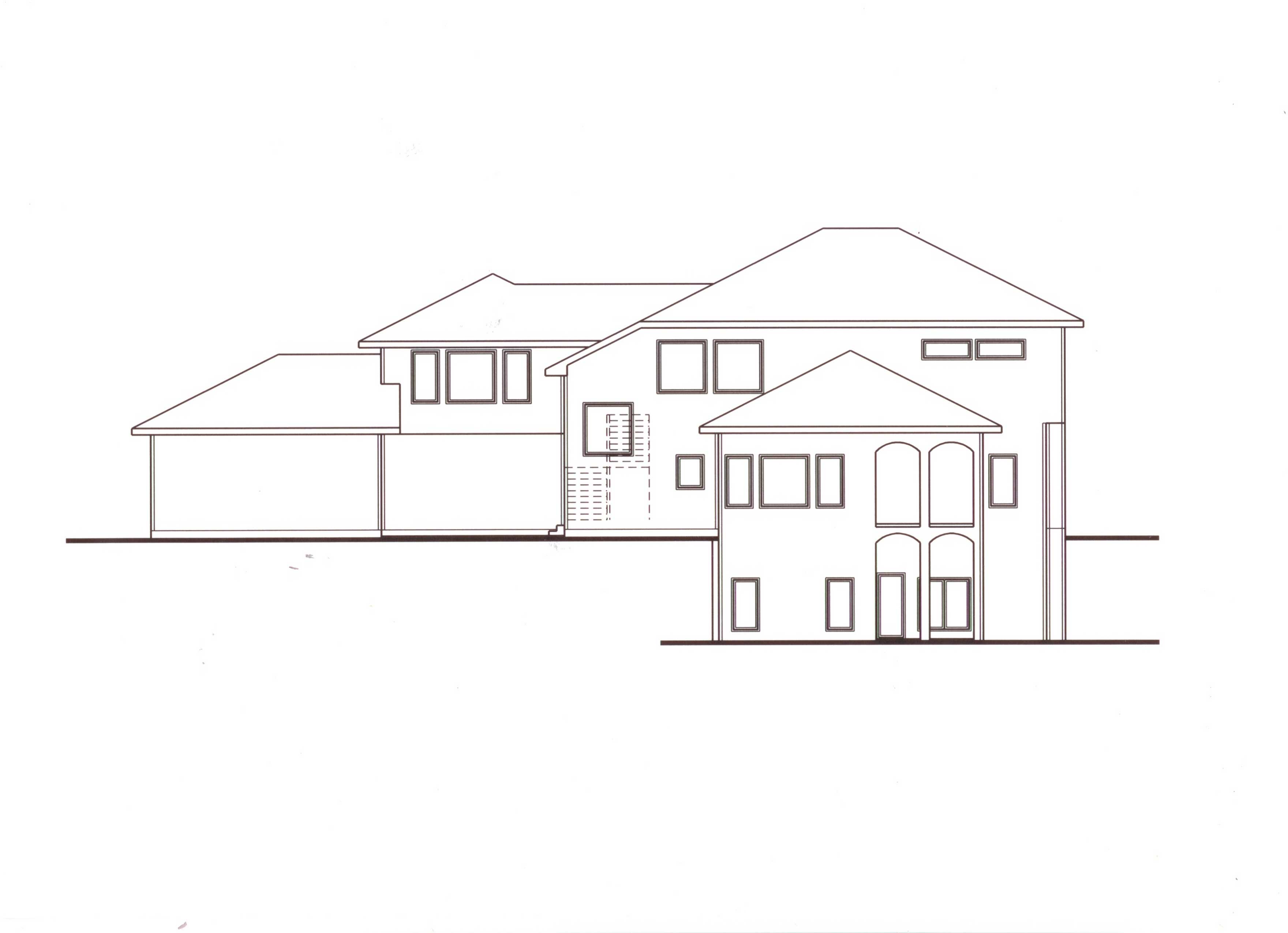 Home Plan Rear Elevation of this 5-Bedroom,4566 Sq Ft Plan -100-1189