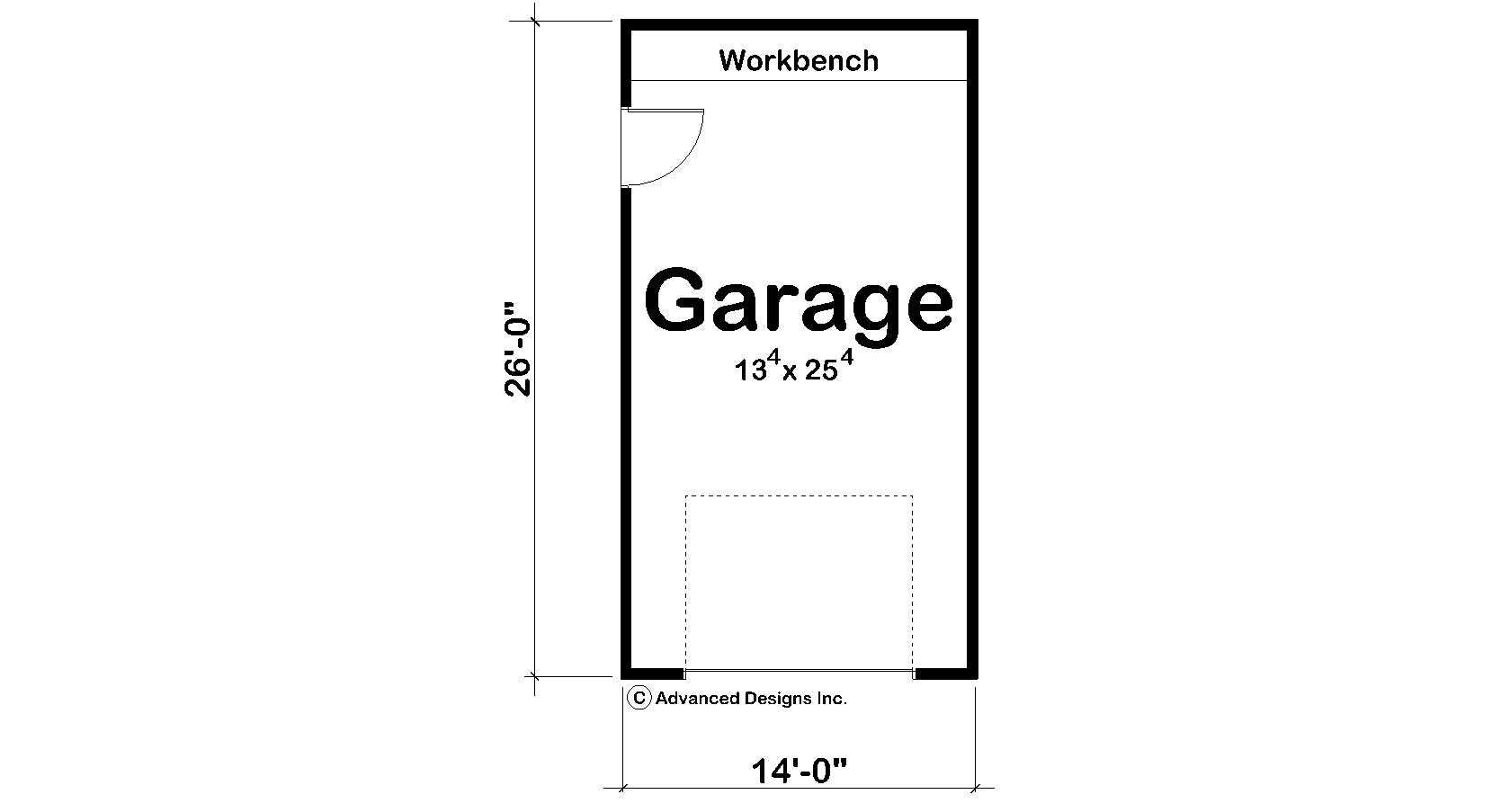 Floor Plan First Story of Garage Plan #100-1190