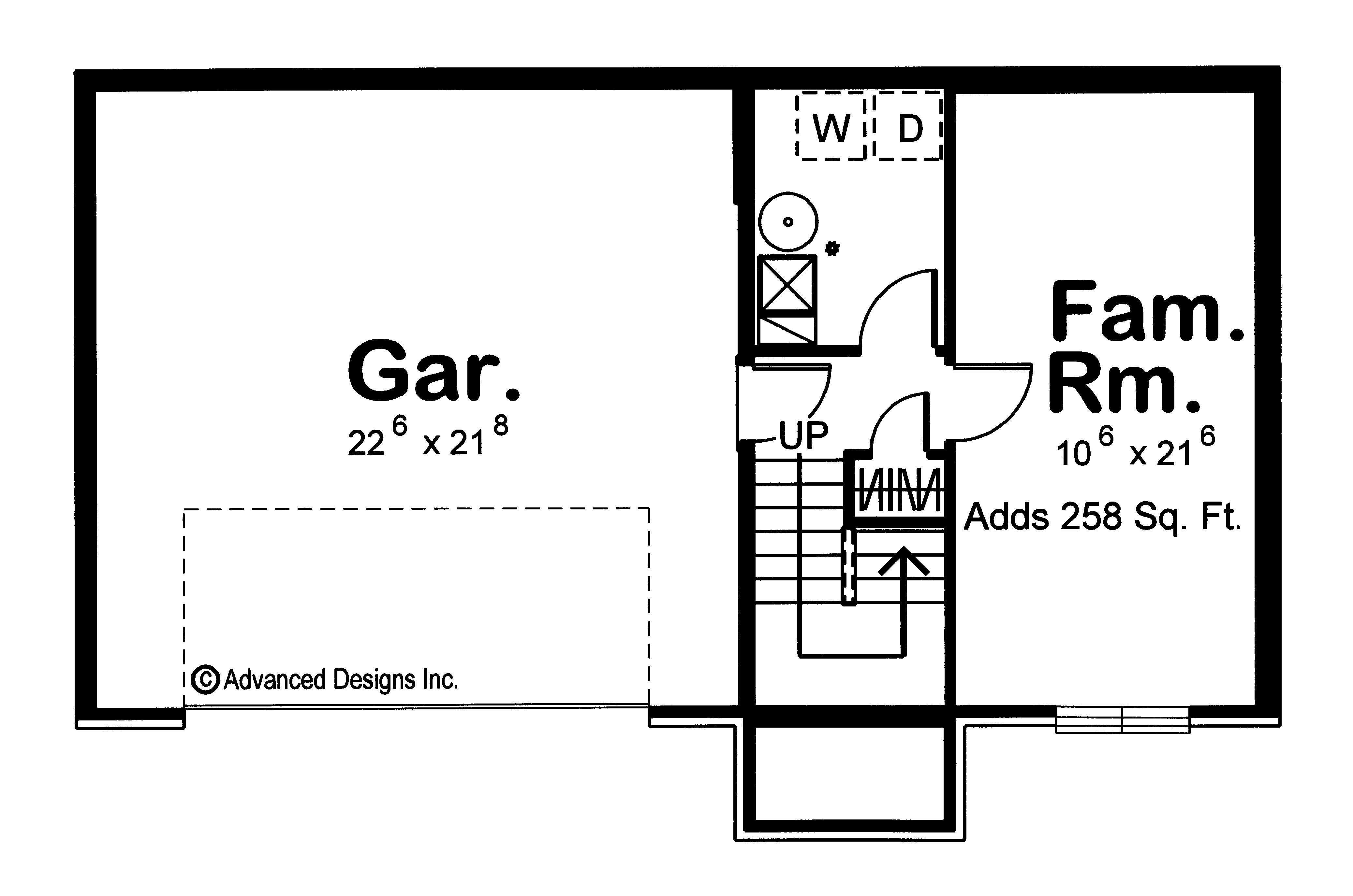Floor Plan Basement of Country Plan #100-1192