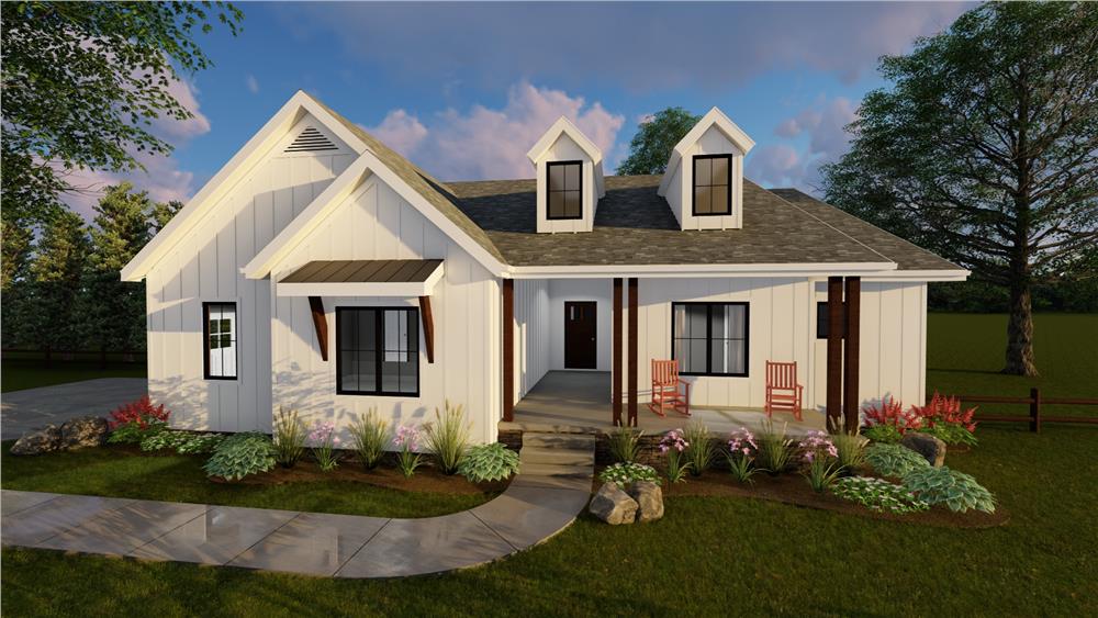Front View of this 3-Bedroom, 2122 Sq Ft Plan - 100-1195