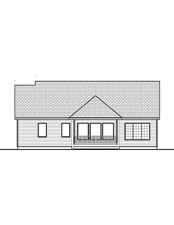 Home Plan Rear Elevation of this 3-Bedroom,2122 Sq Ft Plan -100-1195