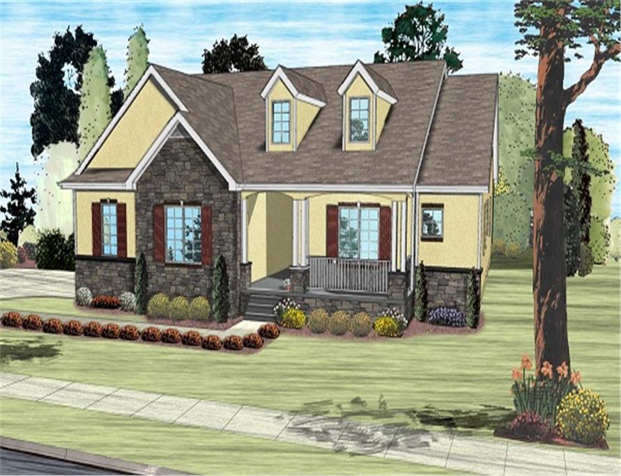 Front View of this 3-Bedroom, 2122 Sq Ft Plan - 100-1195