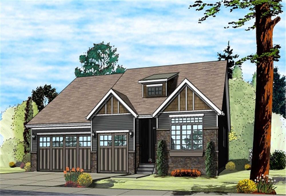 Front View of this 3-Bedroom, 1774 Sq Ft Plan - 100-1196