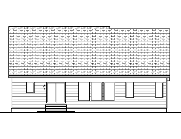 Home Plan Rear Elevation of this 3-Bedroom,1774 Sq Ft Plan -100-1196