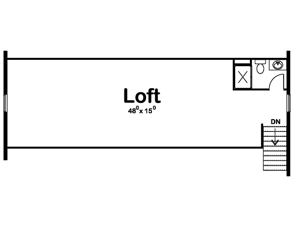 Floor Plan Second Story of Garage Plan #100-1197
