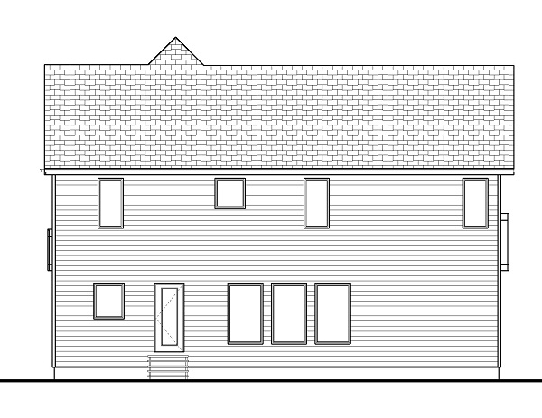 Home Plan Rear Elevation of this 4-Bedroom,2716 Sq Ft Plan -100-1198