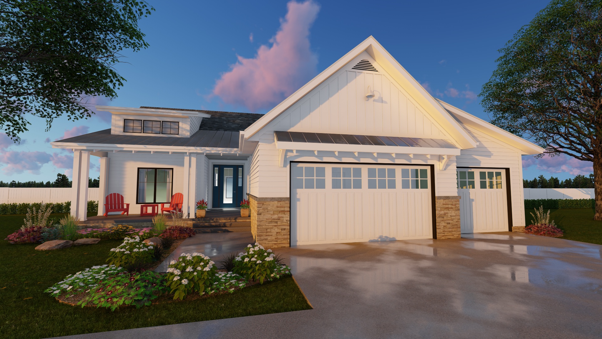 Front View of this 3-Bedroom, 1701 Sq Ft Plan - 100-1203