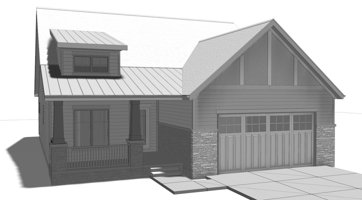 Home Plan Front Elevation of this 2-Bedroom,1440 Sq Ft Plan -100-1205