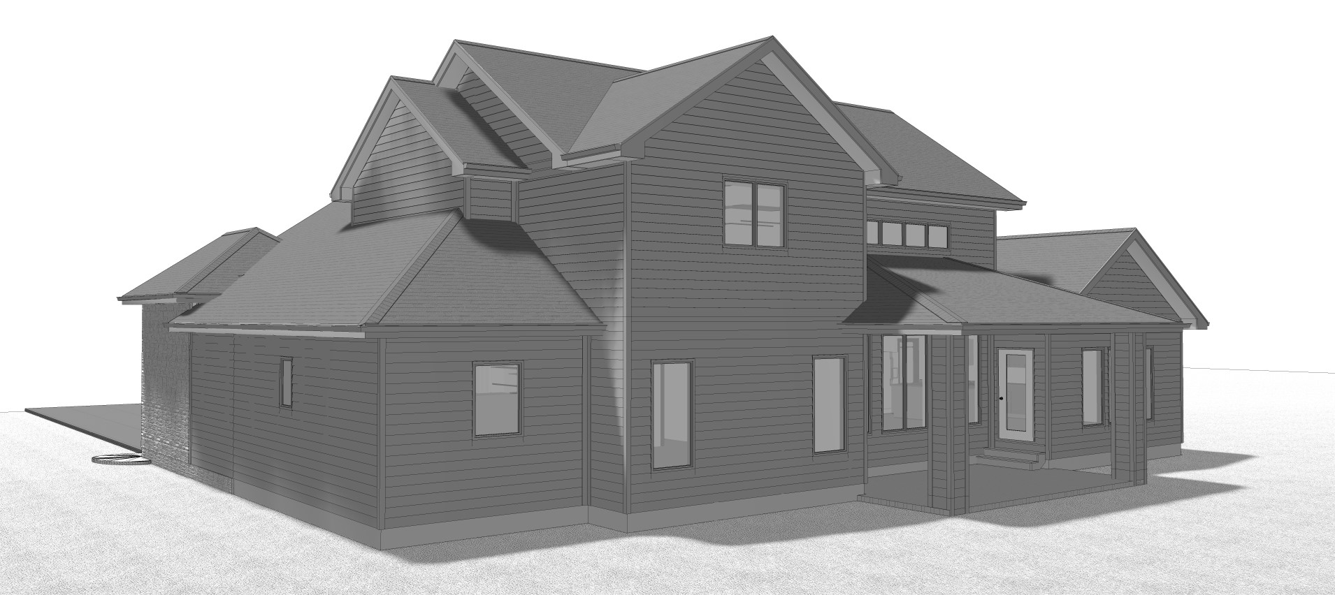 Home Plan Rear Elevation of this 4-Bedroom,2969 Sq Ft Plan -100-1209