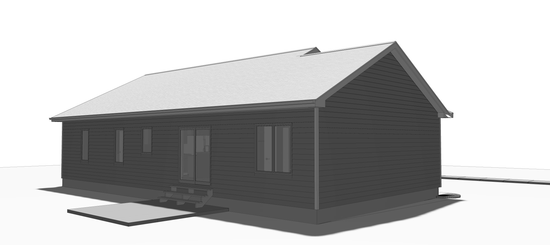 Rear View of this 3-Bedroom, 1185 Sq Ft Plan - 100-1210