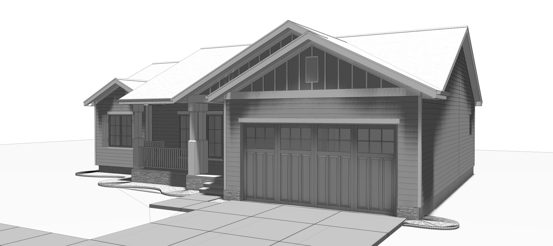 Front View of this 3-Bedroom, 1185 Sq Ft Plan - 100-1210