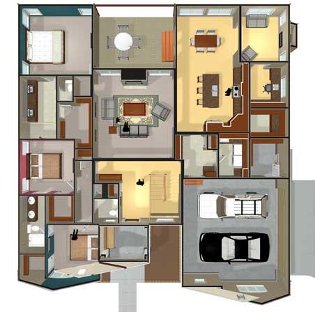 Floor Plan First Story of Traditional Plan #100-1212