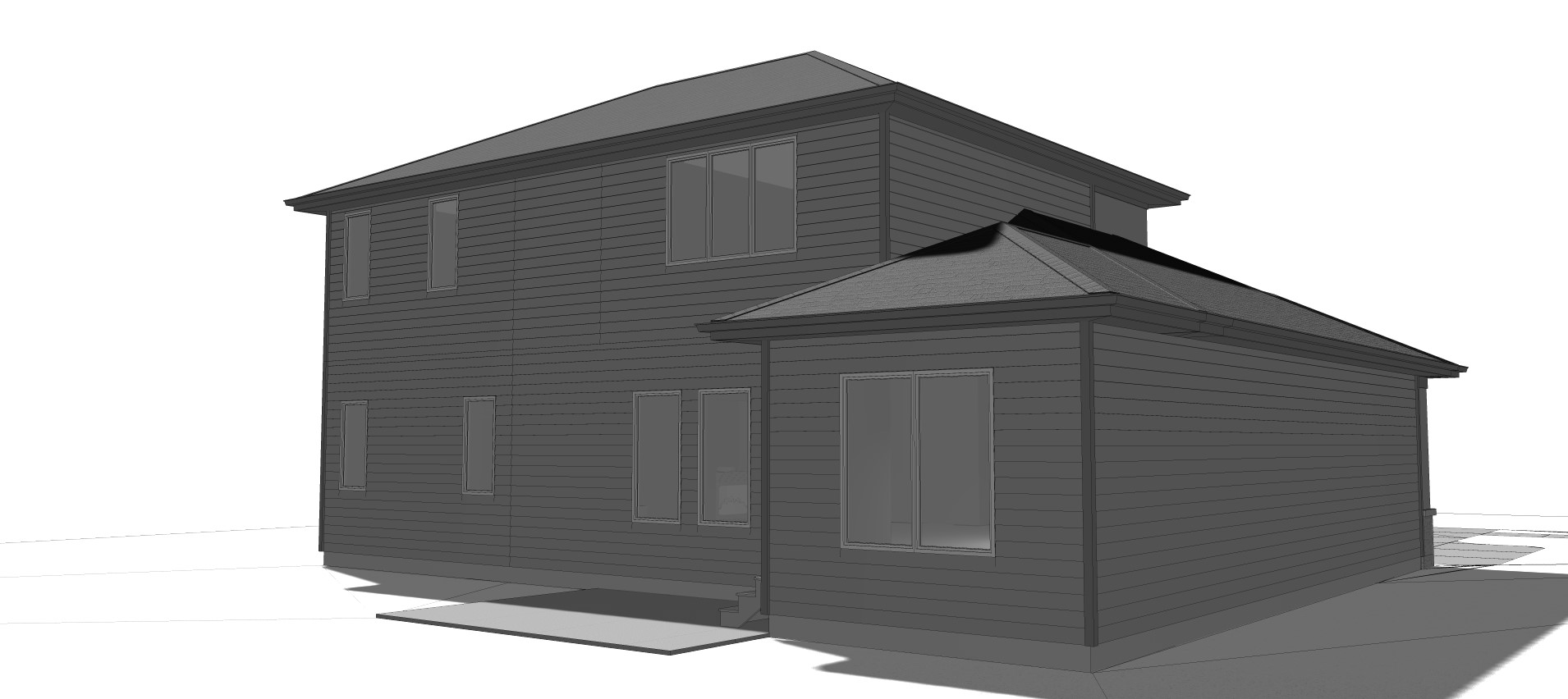 Home Plan Rear Elevation of this 4-Bedroom,2829 Sq Ft Plan -100-1213