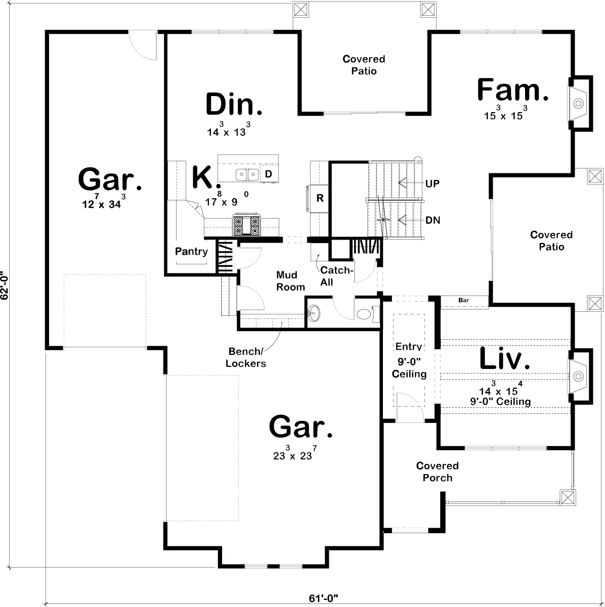 Floor Plan First Story of Luxury Plan #100-1214