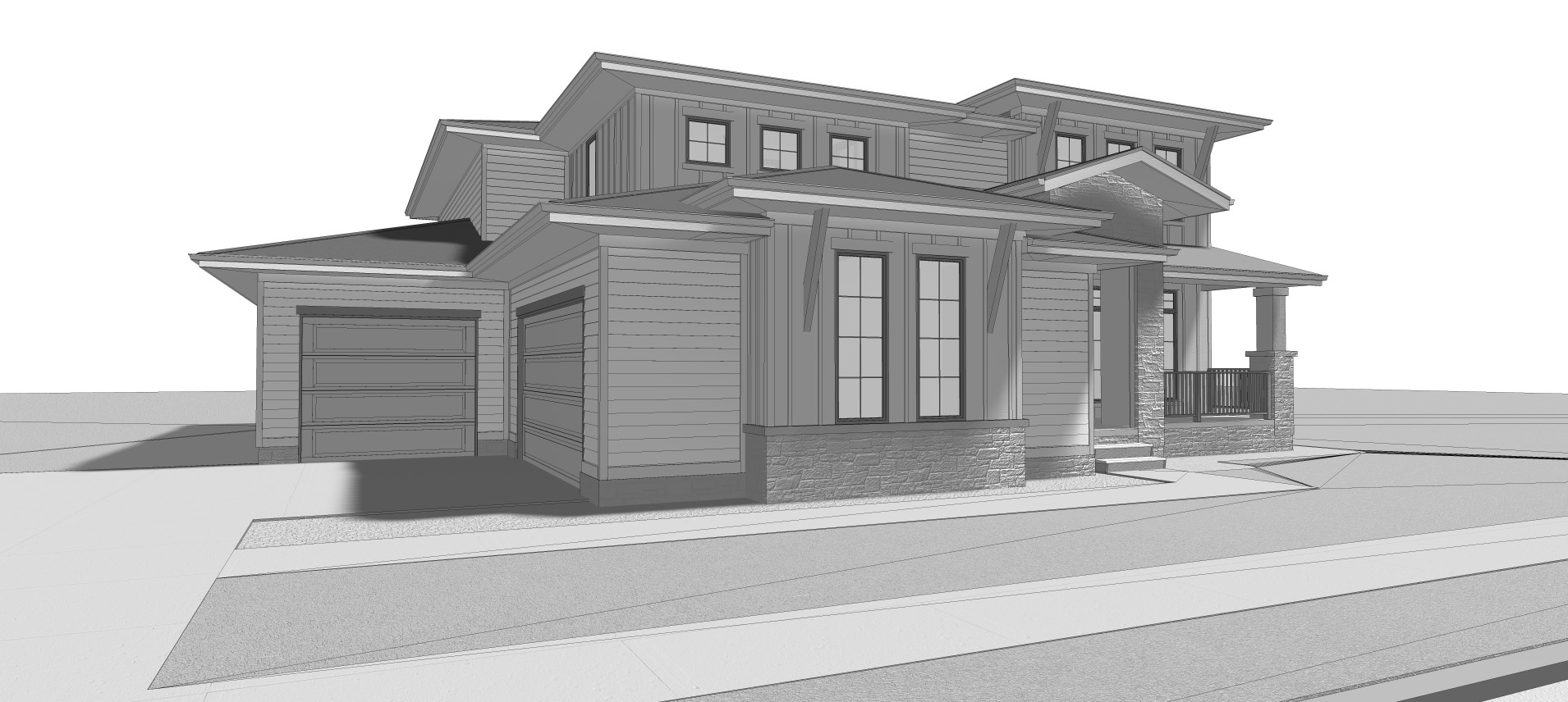 Front View of this 4-Bedroom, 3156 Sq Ft Plan - 100-1214