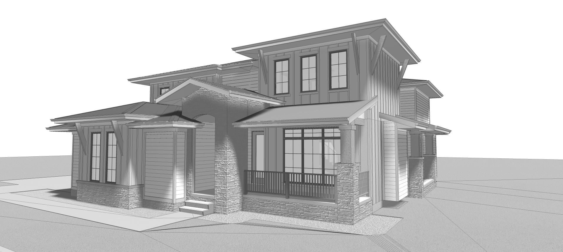 Front View of this 4-Bedroom, 3156 Sq Ft Plan - 100-1214
