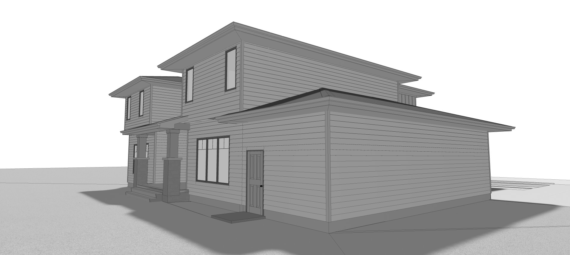 Rear View of this 4-Bedroom, 3156 Sq Ft Plan - 100-1214