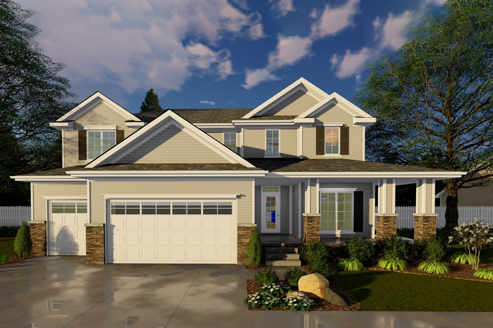 Front View of this 4-Bedroom, 2906 Sq Ft Plan - 100-1221