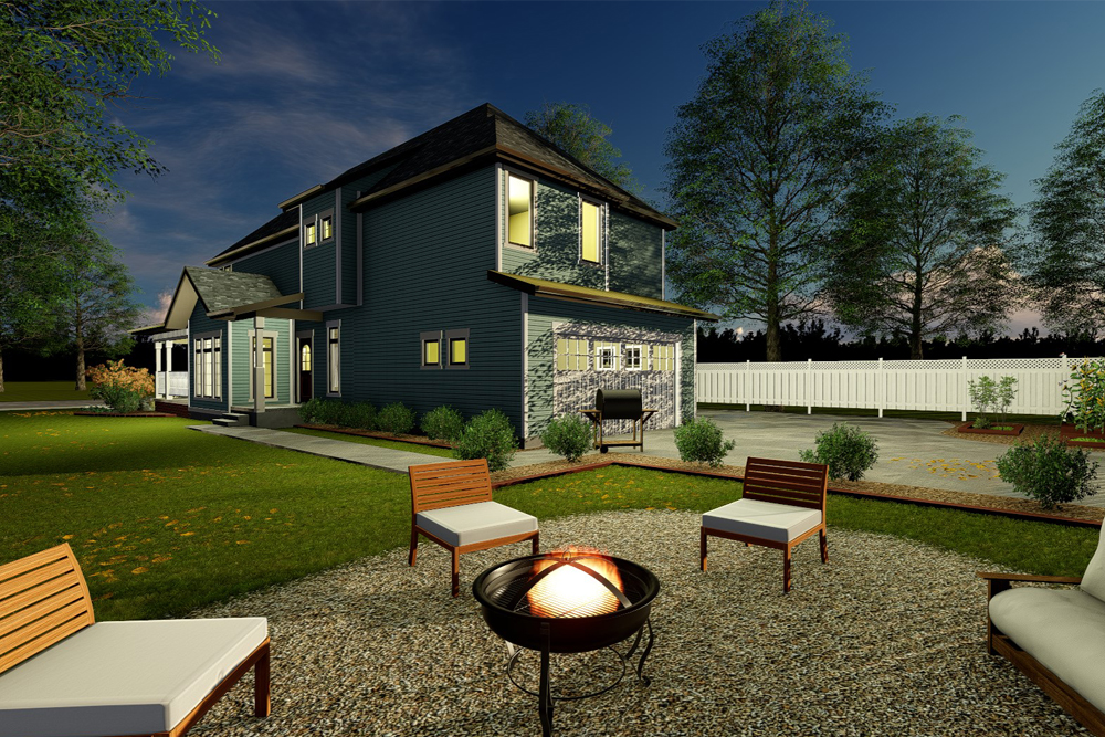 Rear View of this 3-Bedroom, 2309 Sq Ft Plan - 100-1225