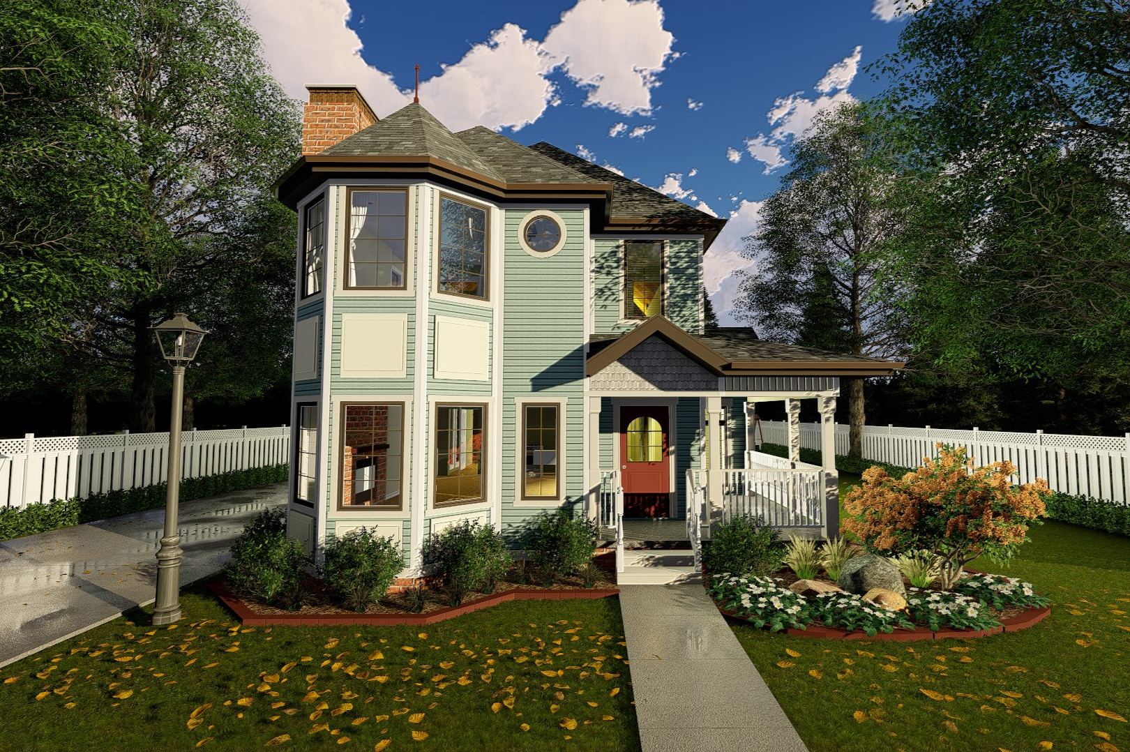 Front elevation of Victorian home (ThePlanCollection: House Plan #100-1225)