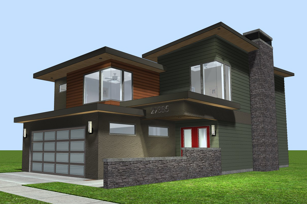 Front View of this 3-Bedroom, 2001 Sq Ft Plan - 100-1226
