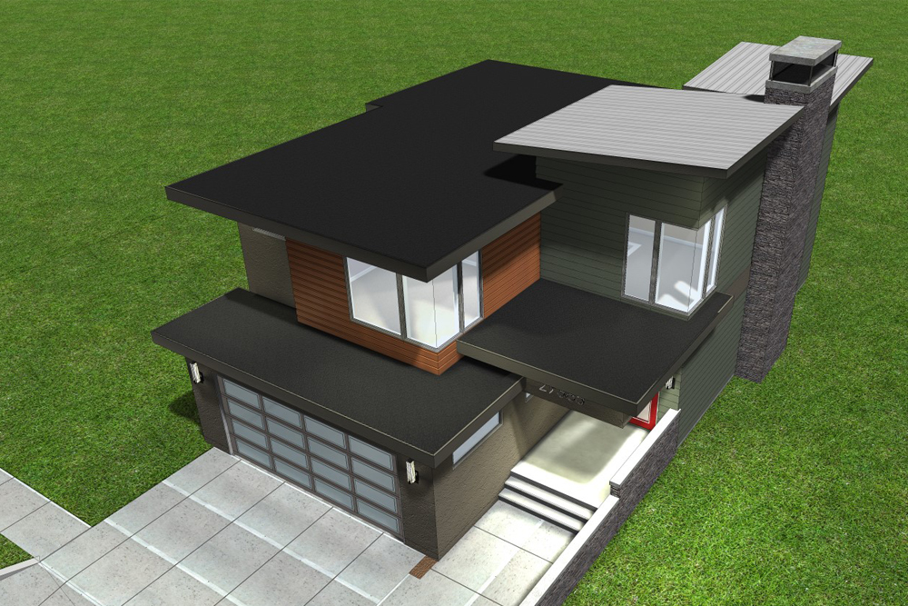 Aerial View of this 3-Bedroom, 2001 Sq Ft Plan - 100-1226