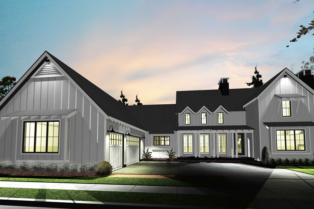 Front View of this 4-Bedroom, 2768 Sq Ft Plan - 100-1227