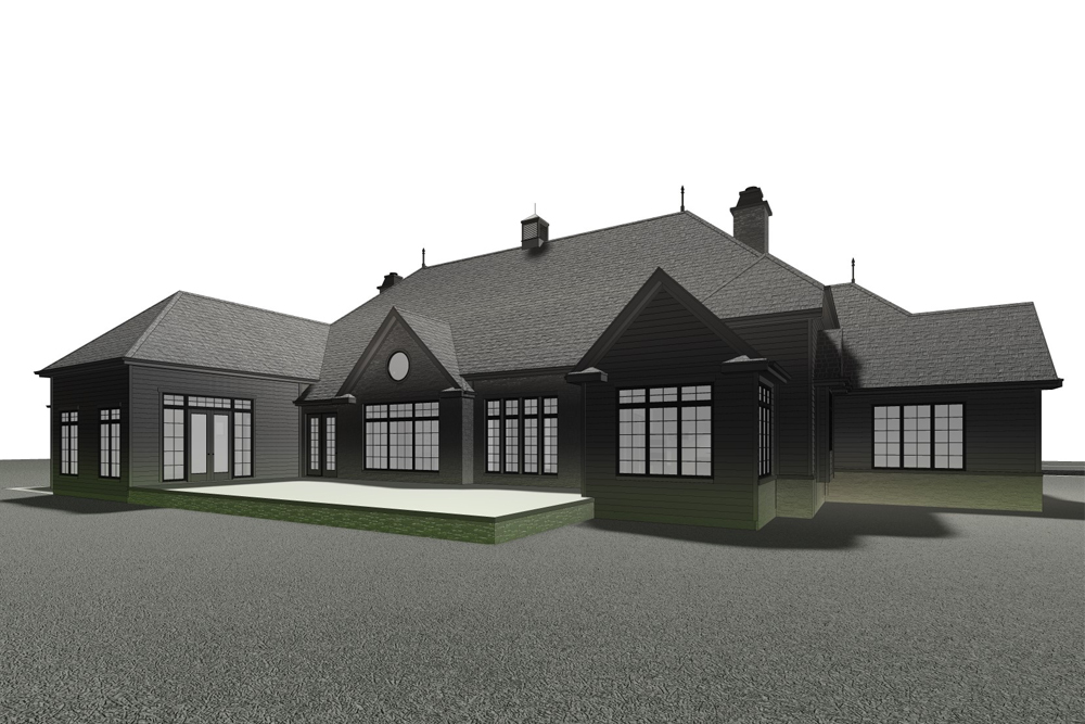 Rear View of this 3-Bedroom, 4853 Sq Ft Plan - 100-1228