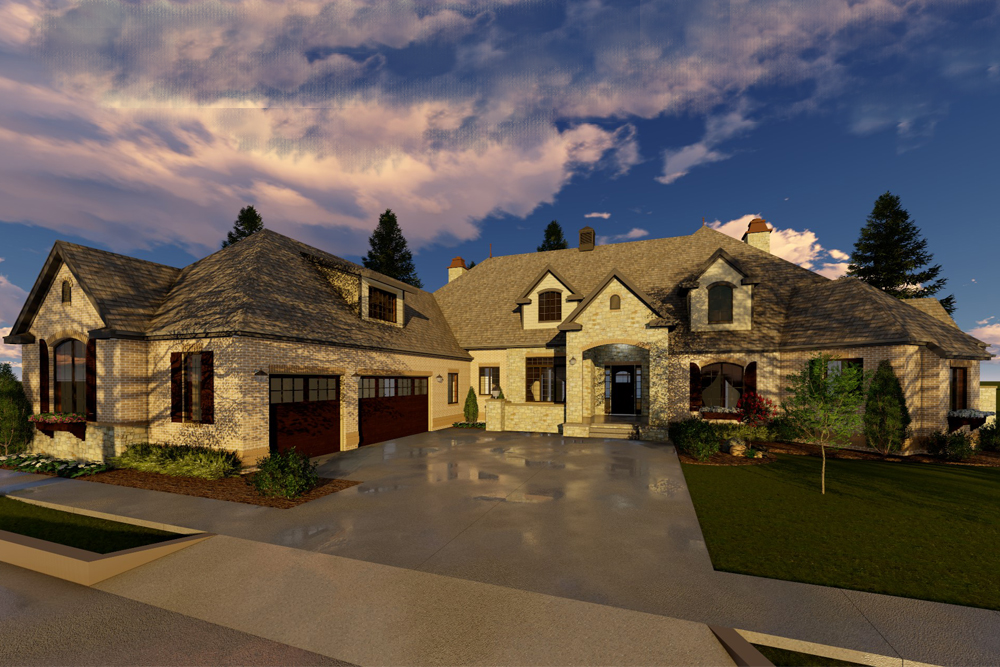 Front View of this 3-Bedroom, 4853 Sq Ft Plan - 100-1228